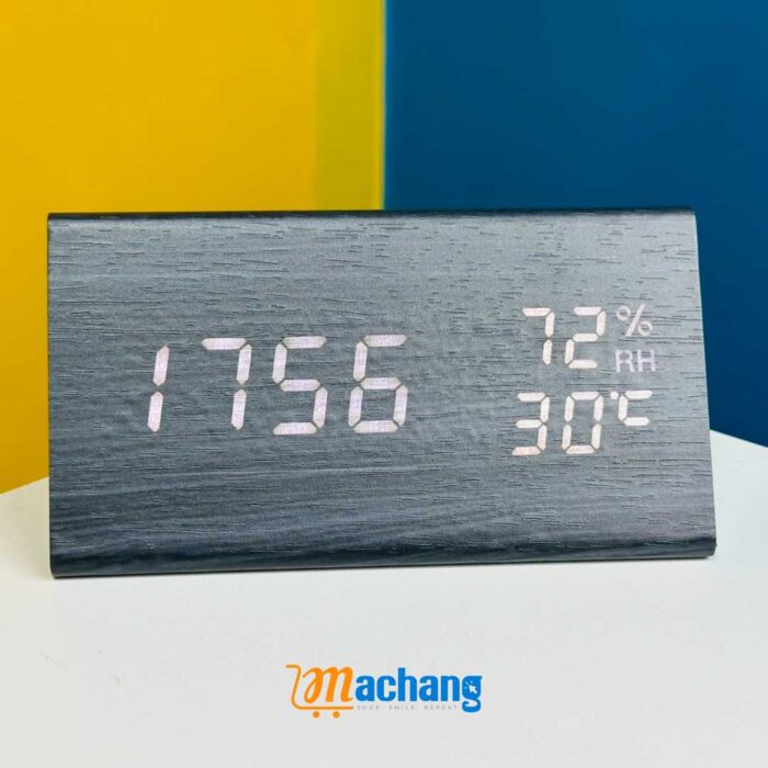 Triangle Wooden Style Digital Led Clock - Image 2