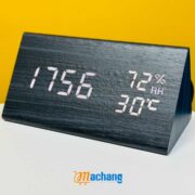 Triangle Wooden Style Digital Led Clock - Image 3