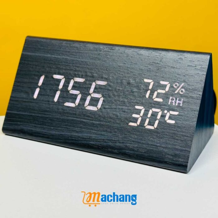 Triangle Wooden Style Digital Led Clock - Image 3