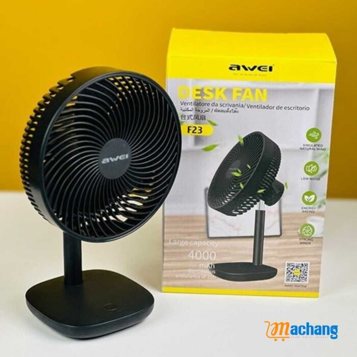 Awei F23 Portable USB Rechargeable Desk Fan - Image 2