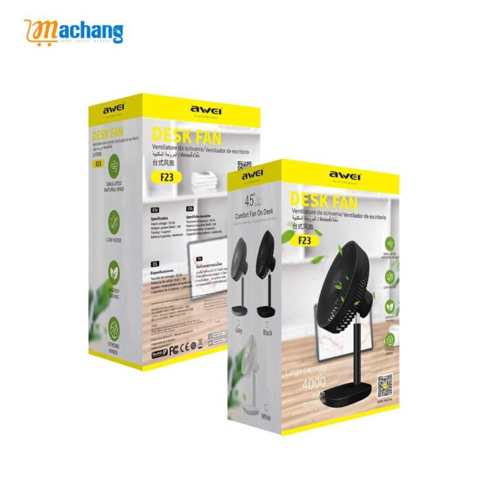 Awei F23 Portable USB Rechargeable Desk Fan - Image 6