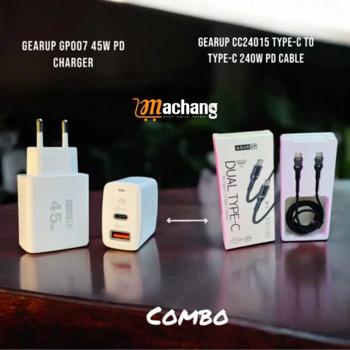 GearUP 45W Fast PD Charger + 240W PD Cable Combo - Image 1